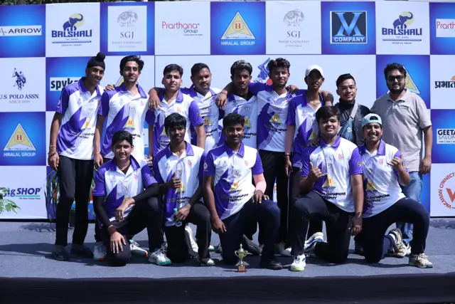 Team celebration on stage